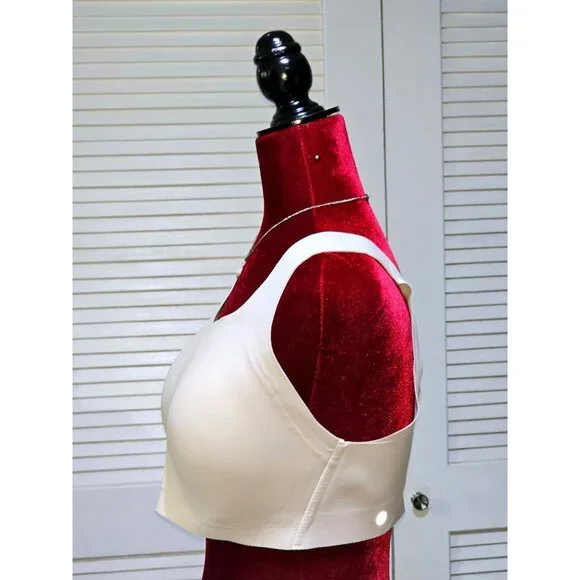 Lululemon Women's Beige Cross-Back Sports Bra With Zip Closure Size 36DD 2593 - Picture 7 of 13